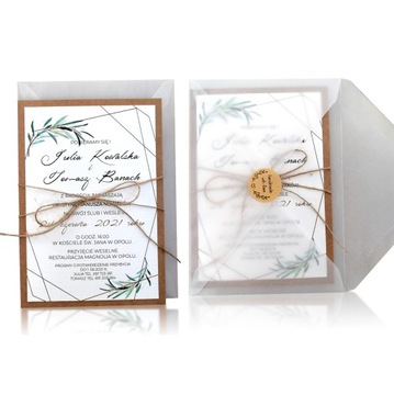 ZAPROSZENIA ŚLUBNE BOTANICAL BOHO KALKA EKO - BO3