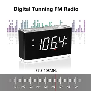 iTOMA LED-будильник-радио с портативным беспроводным Bluetooth 5.1, цифровой