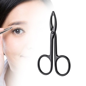 Pęseta do brwi Nożyczki Uchwyt czarny prosty