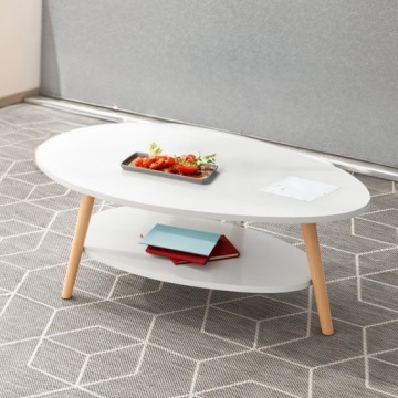 ЖУРНАЛЬНЫЙ СТОЛИК БЕЛЫЙ С ПОЛКОЙ СКАНДИНАВСКАЯ СКАМЬЯ ОВАЛЬНЫЙ СТОЛ ДЛЯ ЛОФТ ГОСТИНОЙ