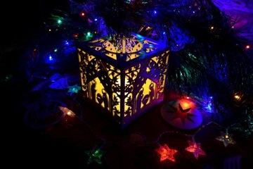 Ажурный фонарь, фонарь, вертеп, конюшня, белый