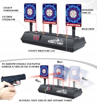 ПИСТОЛЕТ ДЛЯ СТРЕЛ ИЗ ПЕНЫ EVA+ ИНТЕРАКТИВНЫЙ ЩИТ ДЛЯ СТРЕЛЬБЬЯ