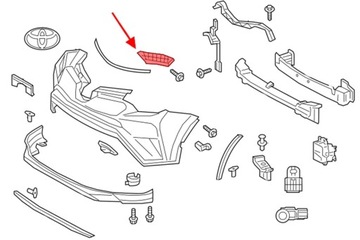 TOYOTA RAV4 IV XA40 2013-2019 НАКЛАДКА ПЕРЕДНЕГО БАМПЕРА ЛЕВАЯ 525360R040