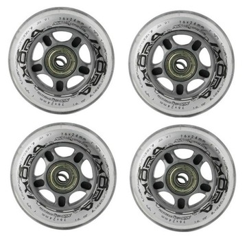 Комплект колес для роликовых коньков NILS 82A 76 мм из полиуретана, 4 шт. + ПРОЧНЫЕ ПОДШИПНИКИ