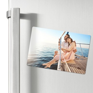 Магнит с фотографией БОЛЬШОЙ 15х10 см. подпись создателя свадьбы ко Дню святого Валентина.