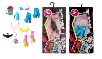 Monster high akcesoria dodatki dla lalek Botki Wrotki okularki 2 zestawy