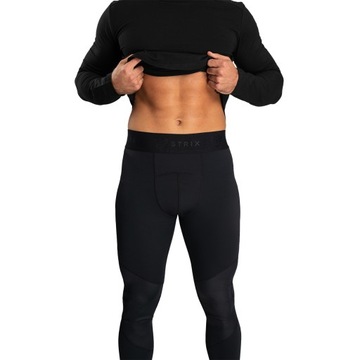 МУЖСКИЕ ТРЕНИРОВОЧНЫЕ СПОРТИВНЫЕ ЛЕГИНГИ, ЧЕРНЫЕ STRIX S