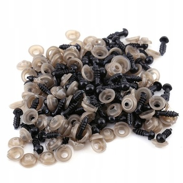 100x BEZPIECZNE OCZY OCZKA ZACISKOWE 6mm EYES