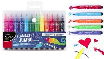 FLAMASTRY JUMBO 12 KOLORÓW KIDEA