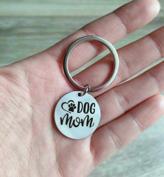 Metalowy Brelok Breloczek do kluczy Love Dog Mom Psia MAMA