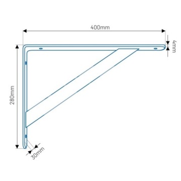 УГЛОВОЙ КРОНШТЕЙН СТАЛЬНАЯ ОПОРА ДЛЯ ПОЛКИ 400 ММ
