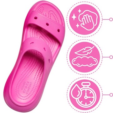 klapki damskie na platformie crocs chodaki lekkie wysokie 41,5 M8/W10