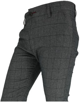 Мужские серые брюки в шотландскую клетку — меланж L32 W39