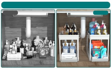 ОРГАНАЙЗЕР ПОД МАКОВИНОЙ, 2 УРОВНЯ, ВЫДВИЖНАЯ ПОЛКА, КУХОННАЯ ПОДСТАВКА, БЕЛЫЙ