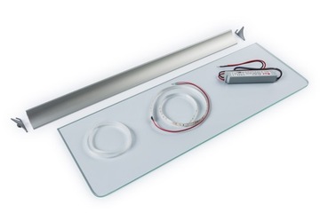 Светодиодный профиль для стеклянной полки под стекло 10мм, длина 1м.