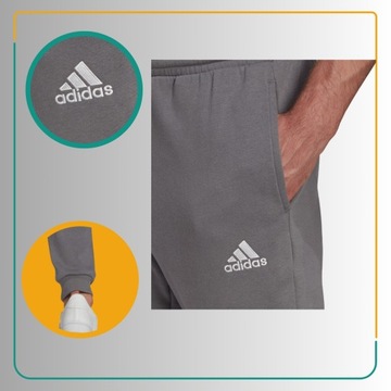 Spodnie Męskie Adidas Dresowe Szare Bawełniane Entrada 22 Sweat Pants L