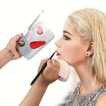 Metalowa paletka płytka do mieszania kosmetyków z radełkiem