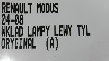 RENAULT MODUL 04-08 VLOŽKA SVĚTLA LEVÝ ZADNÍ