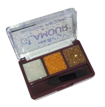 GLAMOUR GLITTER 3 kolory cienie brokatowe paletka brokat