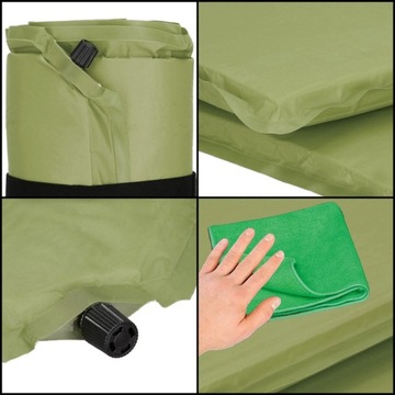 САМОНАДУВАЮЩИЙСЯ КОВрик МАТРАС 180х50см МЯГКИЙ ЗЕЛЕНЫЙ ПЛОТНЫЙ НАМАТРАСНЫЙ ПОКРЫТИЕ