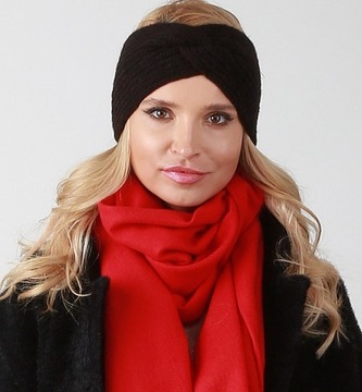 Czarna klasyczna opaska na uszy Zimowa O2