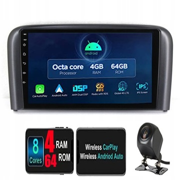 RADIO ANDROID VOLVO S80 2004-2006 SIM 4GB DSP 64GB
