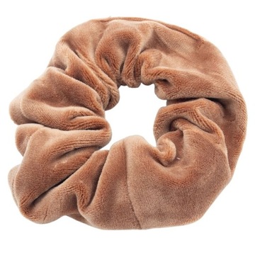 (aurora) G300w GUMKA FROTKA SCRUNCHIE, welur, KARMELOWA