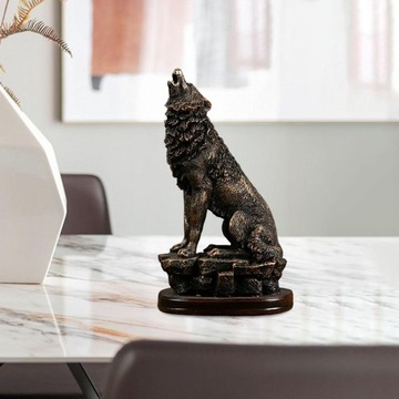 Фигурка волка из полиэфирной смолы, настольная поделка, декоративная коллекция. Искусство украшения