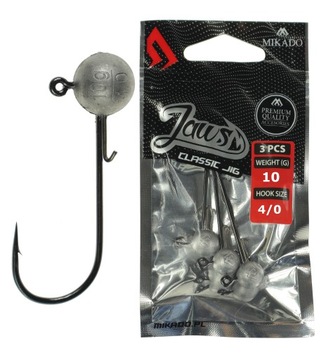 ДЖИГ-ГОЛОВКА MIKADO JAWS CLASSIC BN 10g-4/0 в упаковке 3 шт.