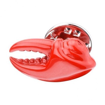 2x Red Lobster Claw Lapel Pin Badge Wedding Party