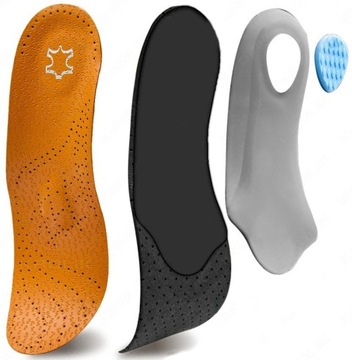 WKŁADKI BUTÓW NA PŁASKOSTOPIE KOŚLAWOŚĆ SUPINUJĄCE ortopedyczne SKÓRZANE