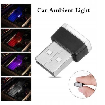 Mini RGB USB LED Car Ambient Light Auto Interior