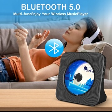 Портативный проигрыватель компакт-дисков с аккумулятором, AUX USB FM LCD