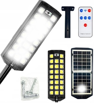 LAMPA SOLARNA LED ULICZNA CZUJNIK ZMIERZCHU RUCHU PILOT OGRODOWA MOC 2000W