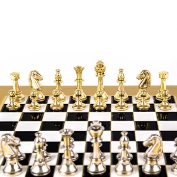 Эксклюзивные латунные шахматные фигуры Staunton S32BLA 28x28см