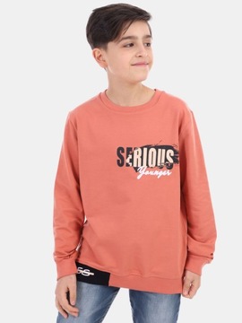 BLUZA DZIECIĘCA CHŁOPIĘCA DRESOWA ceglany 152-158