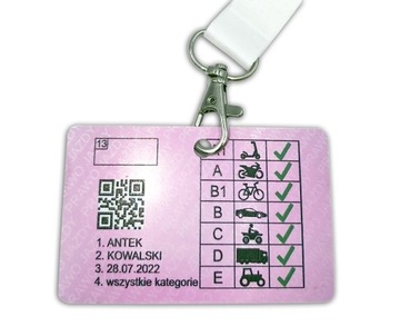 IDENTYFIKATOR DO SMYCZY PLASTIKOWY + NADRUK 10 szt