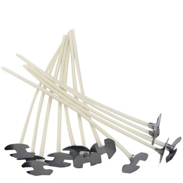 KNOT DO ŚWIEC SOJOWY Z BLASZKĄ KNOTY EKO 8cm 12szt