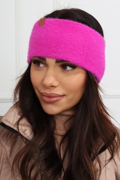 ПОВЯЗКА НА УШИ ЖЕНСКАЯ, ТЕПЛАЯ, ПЛОТНАЯ, СПОРТИВНАЯ, ЖЕНСКАЯ АЛЬПАКА, ФУКСИЯ