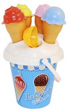 Zestaw do piasku LODY Foremki Wiaderko do piaskownicy z foremkami LT