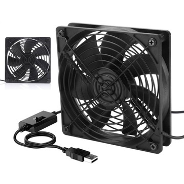 MOCNY WENTYLATOR USB 7-PIN COOLING FAN DO ZASILACZA OBUDOWY PC 1500RPM 12cm