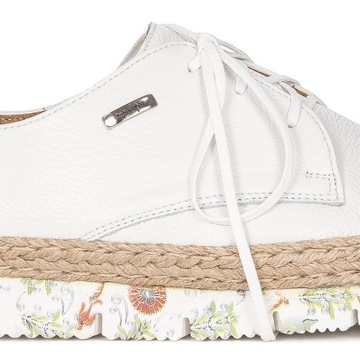 Półbuty espadryle damskie Maciejka 02936-11 białe wiązane r.39