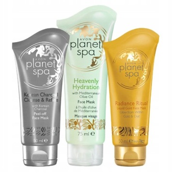 Avon Zestaw Maseczek do Twarzy Planet Spa 3w1 Oczyszcza Nawilża Rozświetla