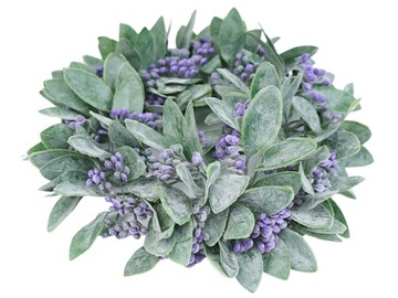 WIANEK RUSKUS NA STÓŁ DRZWI DEKORACJA BOHO FIOLETOWE KULECZKI 22 cm LIŚCIE