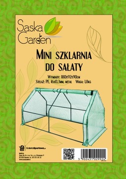 ТЕПЛИЦА МИНИ ЗЕЛЕНЫЙ САД ТУННЕЛЬ ДЛЯ САЛАТА 180х90х90СМ