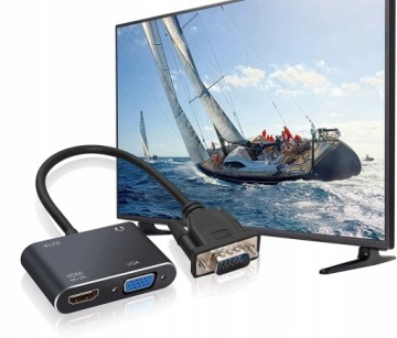 АДАПТЕР VGA D-SUB В HDMI + VGA + АУДИО КОНВЕРТЕР