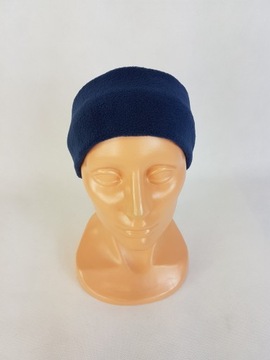 222 Флисовая ПОВЯЗКА НА ГОЛОВЬ, ширина 8 см, ТЕМНО-СИНЯЯ