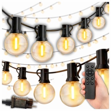 Гірлянда світлова садова 10 м 10 LED лампи садові 230 В з пультом