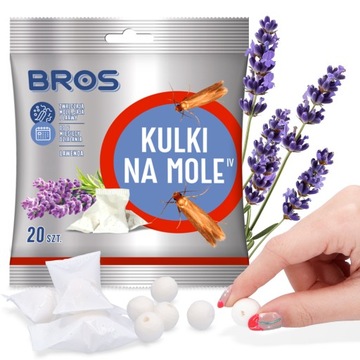 Środek MOLE ODZIEŻOWE 20szt Kulki ZAPACHOWE Preparat MOLOM UBRANIOWYM Szafy