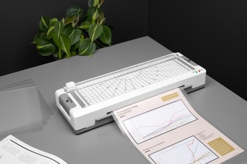 LAMINATOR A4 LAMINARKA + GRATIS 100 Folii A4 TRYMER ZAOKRĄGLACZ DZIURKACZ